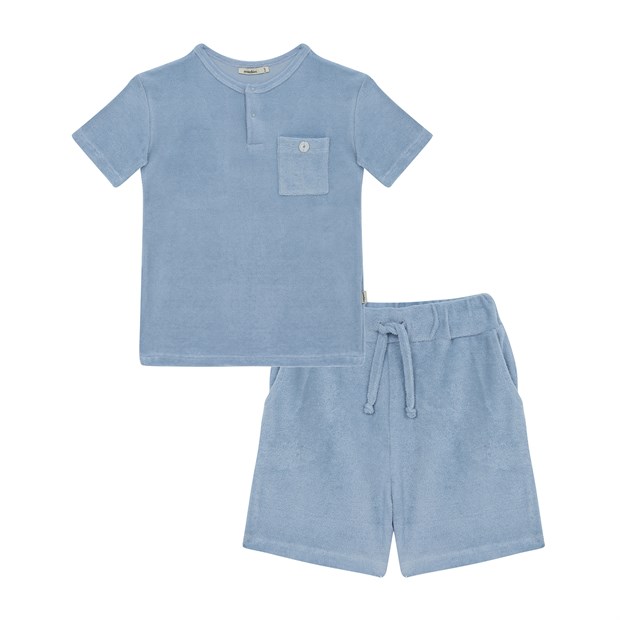 Comft - Baby Blue Şortlu Havlu Pijama Takımı