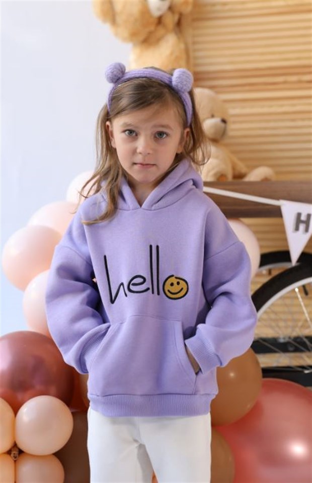 Happy & Mini - Hoodie Lilac Hello