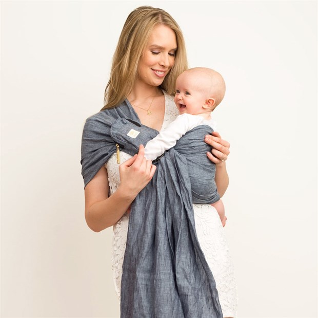 LILLEbaby Ring Sling Heathered Dusk - Gold Ring