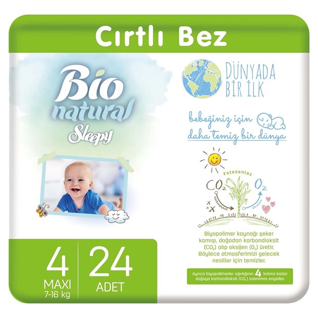SLEEPY - Bio Natural Bebek Bezi 4 Numara Maxi 24 Adet