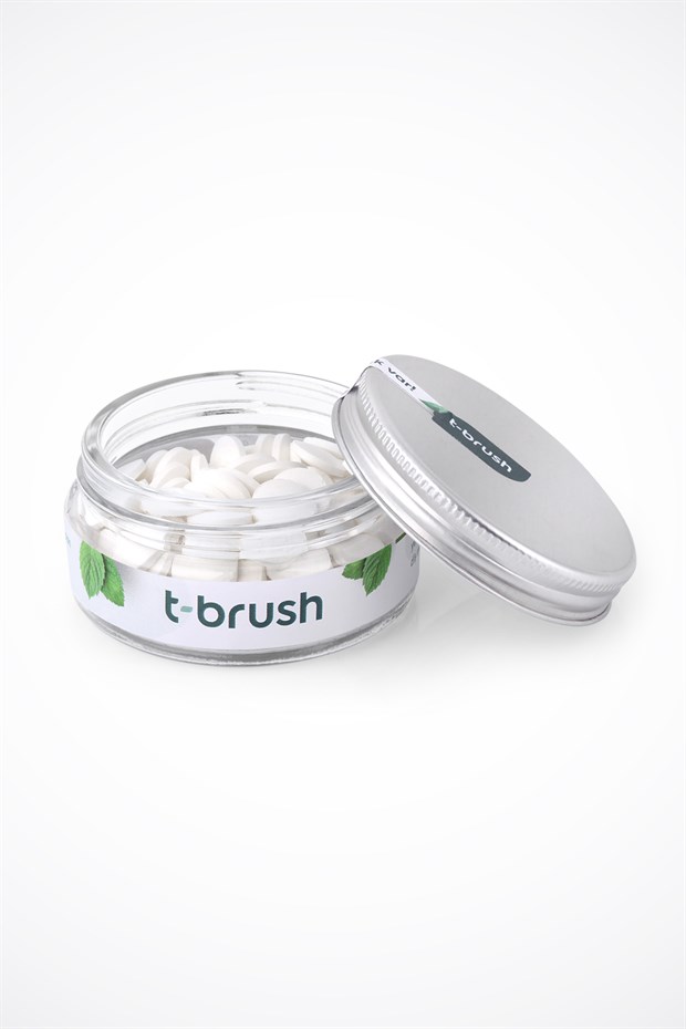 T-Brush - Nane Aromalı Flörürlü Diş Macunu Tableti