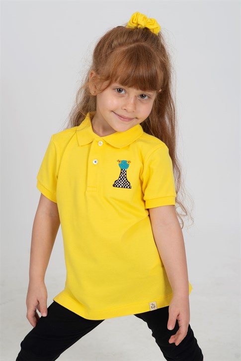 CHESS THE YELLOW FROG - Kısa Kollu Çocuk Polo Yaka T-shirt - Sarı