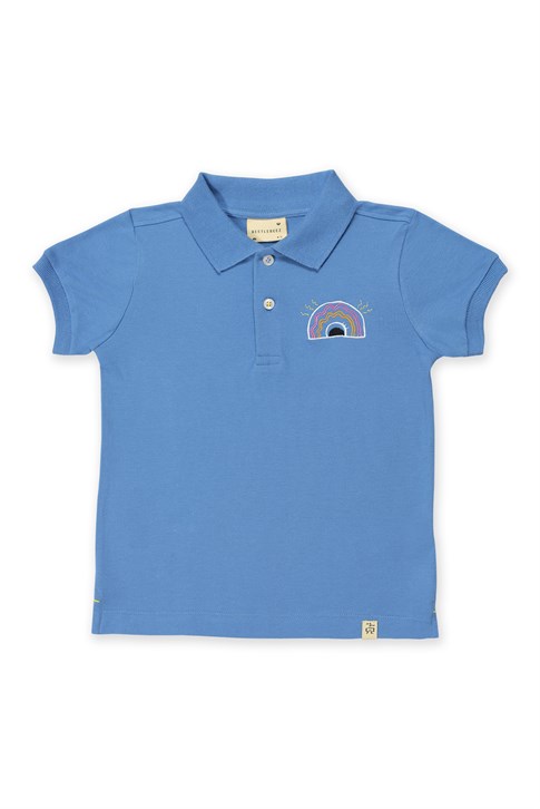 HAPPY RAINBOW  - Kısa Kollu Çocuk Polo T-shirt - Mavi
