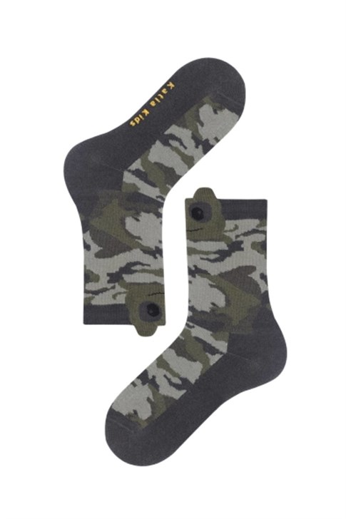 KATIA & BONY Askeri Desenli Çocuk Soket Çorap - Yeşil