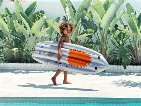 Ride With Me Surfboard Float Shark Attack - Silver