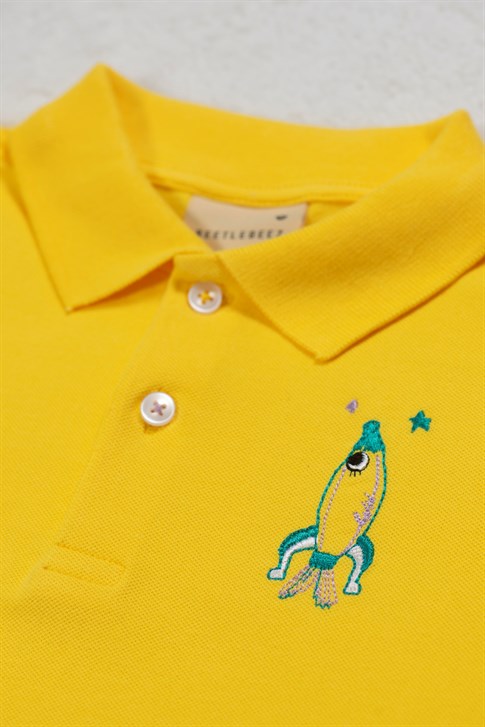 ROCKET FISH - Kısa Kollu Çocuk Polo Yaka T-shirt - Sarı
