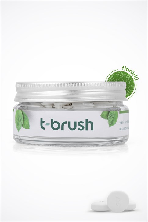 T-Brush - Nane Aromalı Flörürlü Diş Macunu Tableti