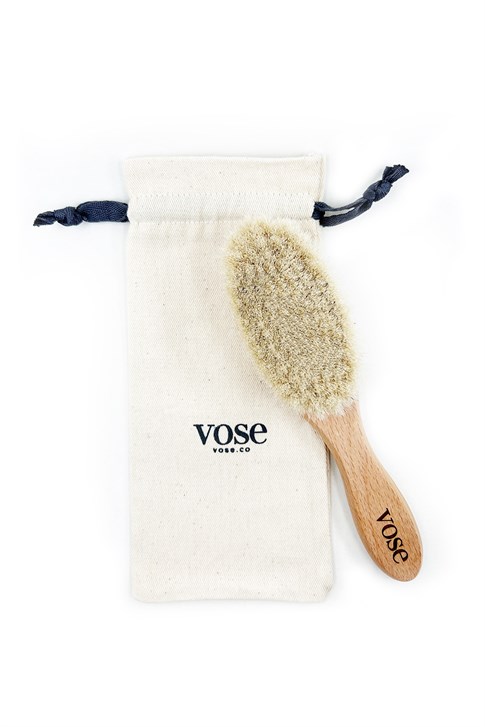 Vose 2′li Set Ahşap Yumuşak Bebek Saç Fırçası & Amigurumi Çıngıraklı Diş Kaşıyıcı Rose