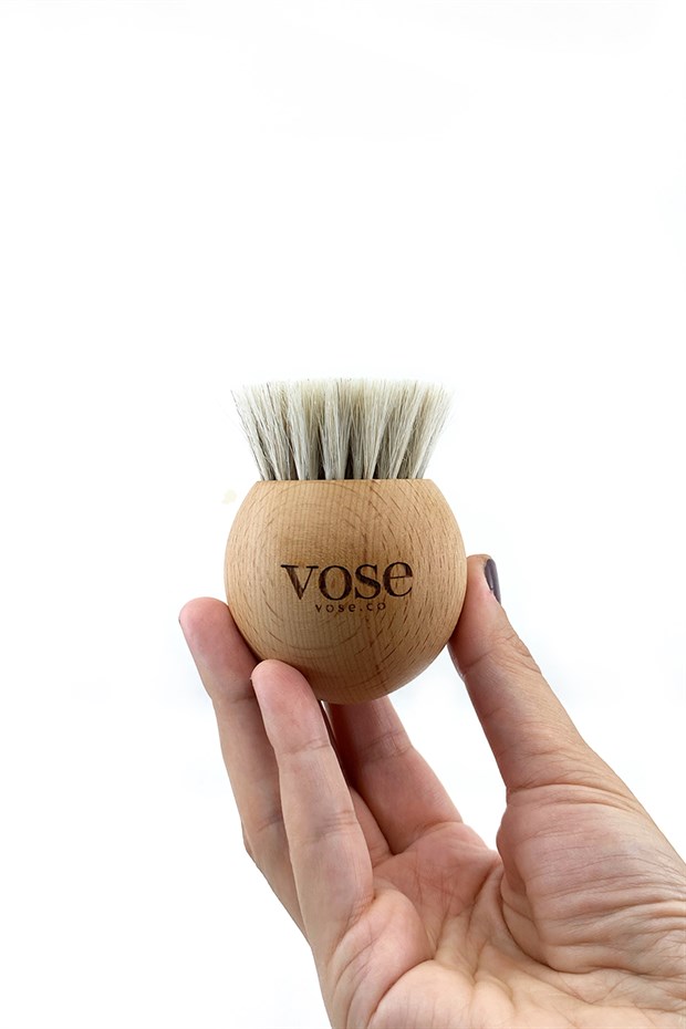 Vose - %100 Doğal At Kılı Yüz Bakım Fırçası | White Ball